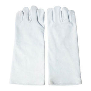 Gants de soudage rouges de haute qualité en gros, gants de soudage résistants à la chaleur, longs gants en cuir pour soudeurs, pour hommes - Product Image 1