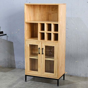 Minimalist Dining Room Cabinet with Integrated Wine Cabinet Made of MDF Wood and Iron <b>Legs</b> TPA003 - Product Image 2