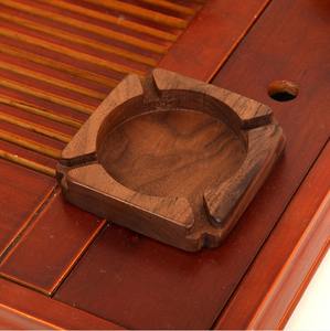 Cendrier carré personnalisé en bois de noyer noir tendance - Product Image 4