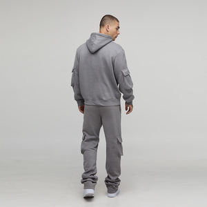 Survêtement cargo unisexe 2 pièces avec capuche Taille XL Jogger Cargo Pants Gray Color Winter Wear Sweat Suits - Product Image 6