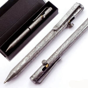 Hand Made damascus steel <b>pen</b> durable metal body pocket clip <b>edc</b> survival writing <b>pen</b> unique pattern premium gift for men - Product Image 1