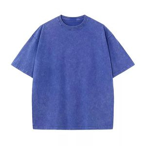 Camiseta de Hombre Vintage con Lavado Ácido, 100% Algodón, Logotipo Personalizado, Talla Grande, Ecológica, Transpirable, Estilo Urbano, Corte Holgado, Denim - Product Image 6