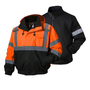 2025 doublure haute visibilité en polyester de haute qualité veste de travail imperméable respirante avec capuche vêtements de travail de sécurité réfléchissants - Product Image 4