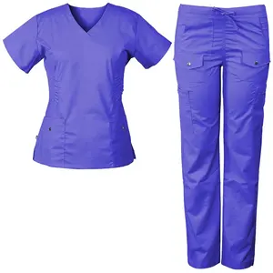 2023 Mulher Uniformes De Enfermagem/Scrubs Set Para Meninas Do Sexo Feminino Médico Scrubs Conjuntos De Treinamento Desgaste Sarja De Algodão Scrubs Em NOKI WEARS