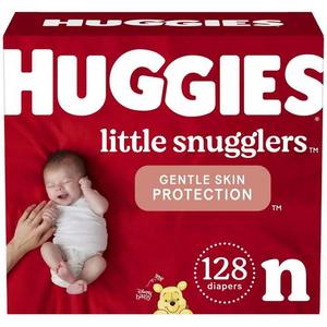 Huggies Little Snugglers Couches pour bébé, taille nouveau-né, 128 Ct - Product Image 1