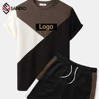Conjunto de Pantalones Cortos y Camiseta para Hombre, Diseño Veraniego, Holgado, Color Sólido, Logotipo Personalizado de Alta Calidad, Nuevo Diseño, Venta al Por Mayor