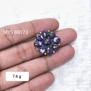 แหวนเทอร์ควอยซ์พรีเมียมประดับด้วยพลอยธรรมชาติและเครื่องประดับเงินสเตอร์ลิง - Product Image 1