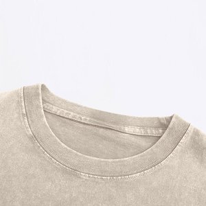 เสื้อยืดคอกลมแขนสั้นสีดำล้วนสำหรับผู้ชายเสื้อยืดทรงหลวมลำลองสีพื้น - Product Image 4