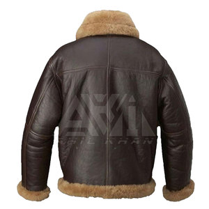Chaqueta de Cuero Genuino para Hombre a Bajo Precio, Talla Grande, Casual, Ecológica, Transpirable, con Cuello Alto, Logotipo Frontal, Invierno, Hecha en Pakistán - Product Image 2