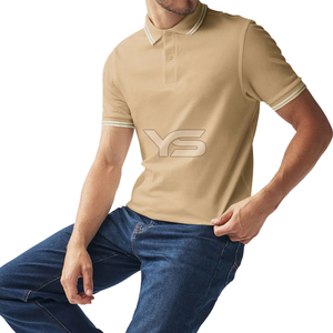 Custom Classic Fit Ribbed Collar Polo-Spandex Cotton <b>Mixed</b> <b>Fabric</b> Short Sleeve Men's Golf Polo Shirts With Ribbed Cuffs - Product Image 6