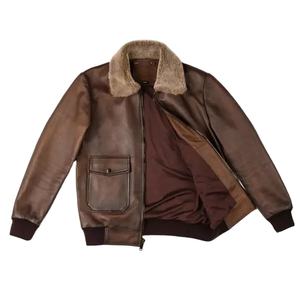 Veste en cuir pour homme tendance, de haute qualité, en cuir d'agneau véritable, directement de l'usine, grande taille, avec fermeture éclair. - Product Image 2