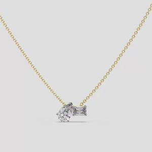 10k or massif poire laboratoire cultivé diamant collier pendentif laboratoire cultivé diamant mariage collier femmes collier pour anniversaire bijoux - Product Image 3