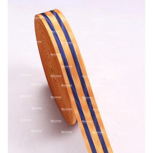 Cinta ceremonial de tela de hilo de rayas naranjas y azules Vintage para medalla masónica 2025 - Product Image 2