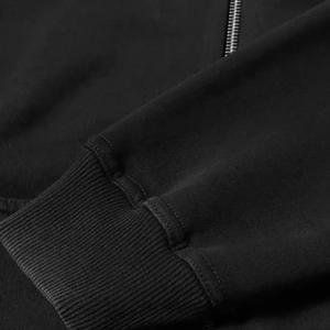 Sweat-shirts d'hiver pour hommes personnalisés, coton de haute qualité, fermeture éclair, polaire, lourd, surdimensionné, épaules tombantes, avec poche - Product Image 4