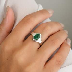 Anillo de joyería fina de oro blanco sólido de 18 quilates, diseño moderno, esmeralda de corte ovalado Natural para Bodas de aniversarios de mujer - Product Image 6