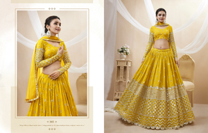 Véritable georgette élégante lehenga choli avec paillettes zari brodé travail parfait pour la collection de mariage - Product Image 3