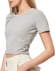 เสื้อยืดถักผู้หญิงคุณภาพสูงขายส่ง แขนสั้น คอกลม สไตล์ลำลอง แฟชั่นฤดูร้อน ผ้าฝ้าย 100% เป็นมิตรกับสิ่งแวดล้อม ระบายอากาศได้ดี - Product Image 5