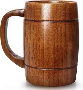 Taza de madera clásica ecológica hecha a mano con asa para el hogar, oficina, uso en el hotel, precio bajo - Product Image 4