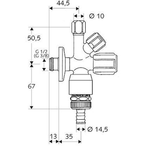 Válvula Angular Combinada Schell Comfort Cromada con Aireador para Tubería de 1/2 Pulgada - Product Image 4