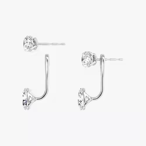 Elegante 10K oro forma ovalada laboratorio cultivado diamante pendientes moda todos los días comodidad joyería declaración-hacer brillo regalo perfecto para - Product Image 3