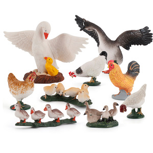 Figuras de Aves de Corral Realistas de PVC Sólido, Listas para Enviar, Mini Figuras de <span class=keywords><strong>Granja</strong></span>: Gallina, Gallo, Pollito, Pato, Ganso, Cisne, Modelo Animal, Juguetes de <span class=keywords><strong>Granja</strong></span> - Product Image 1