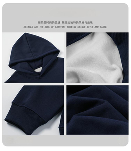 เสื้อสเวตเตอร์มีฮู้ดสำหรับผู้ชายเสื้อมีฮู้ดแบบสวมหัวทรงยูนิเซ็กส์โอเวอร์ไซส์กำหนดโลโก้ได้เอง - Product Image 4