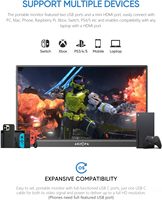 Moniteur portable ARZOPA 16,1 pouces 1080P FHD HDR 144 Hz 100 % sRGB pour la conception et les jeux, ultra fin pour ordinateur portable/PC/Mac/PS3/4/5/Xbox