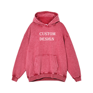 Sudadera con capucha de manga larga con lavado ácido azul sólido personalizado para hombre, la mejor oferta, ropa de calle OEM con diseño bordado para invierno - Product Image 5