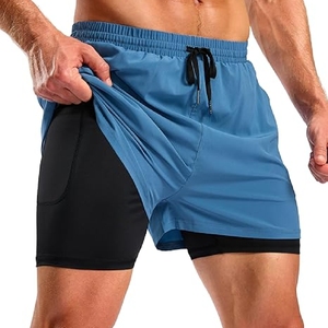 Pantalones cortos deportivos para hombre hechos a medida 100% poliéster patrón sólido transpirable y de secado rápido con estilo informal con múltiples bolsillos - Product Image 1