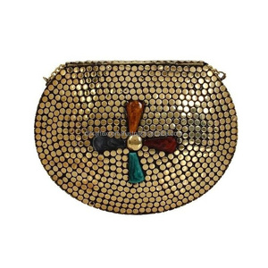 Nuevo bolso indio Mosaic Cosmetic e Holder Bolso DE BODA Bolso de fiesta Elegante señoras Caja de embrague Redondo DE LA India por RF Crafts - Product Image 3