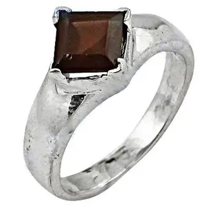 Anillo de Hombre Estilo Hip Hop con Incrustaciones de Plata y Piedra Cuadrada de Ágata Marrón, Chapado en Rodio, Regalo de Boda - Product Image 3