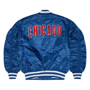 Nueva llegada 2024 Streetwear estilo Reversible Stain Varisty Bomber Jacket Trendy Reversible chaqueta con cremallera para hombre - Product Image 2