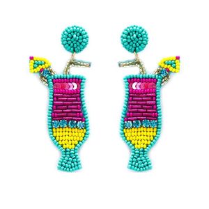 Boucles d'oreilles d'été élégantes brodées de perles de rocaille de qualité supérieure, mignonnes, idéales comme cadeau pour les filles - Product Image 3