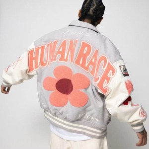 แจ็กเก็ตทีมโรงเรียนสำหรับผู้ชายและผู้หญิงเสื้อแจ็กเก็ตเบสบอลแขนเสื้อหนังปักลายสำหรับผู้ชาย - Product Image 5