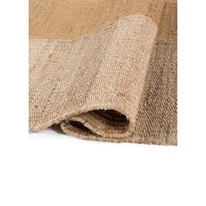 พรมถักมือสีเบจและสีน้ำตาลลายเส้นนามธรรม รูปทรงสี่เหลี่ยมผืนผ้า สำหรับห้องโถงและทางเข้าบ้าน ทำจากปอกระเจาและป่าน รุ่น PDJT-380 - Product Image 2