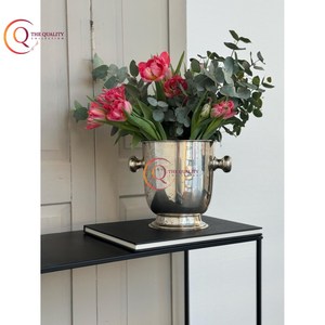 ถังแช่ขวดไวน์สไตล์วินเทจถังใส่น้ำแข็งสำหรับบาร์น้ำแข็งถังเก็บเครื่องดื่มเบียร์สีเงินสแตนเลสขัดเงา - Product Image 3