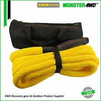 MONSTER4WD Corde de récupération cinétique en nylon, double tressage, sangle de remorquage personnalisée pour voiture, 9m/30ft, pour kit d'urgence