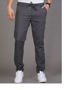 Pantalon 100% coton décontracté intelligent pour hommes pantalon taille moyenne coupe ajustée fermeture à cordon plat devant du Bangladesh - Product Image 2