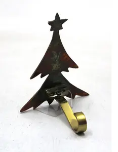 Unique Decorative Aluminum Stocking Holder Custom Size Modern Style Burn Copper Stocking Holder For Christmas Decoration