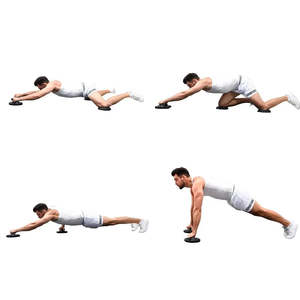 Maniglie rotanti antiscivolo push up Elite con cuscinetti per i piedi e tappetino per sport da palestra a casa - Product Image 3