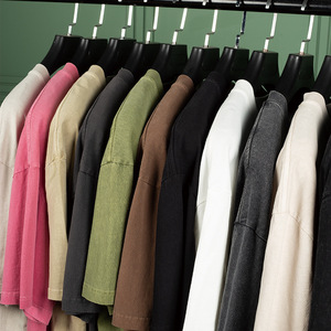 Custom Dtg Print <b>Heavyweight</b> 100% Cotton Sun Faded Drop Shoulder Streetwear 250 Gsm Vintage <b>Men</b> Acid Wash <b>T</b>-<b>shirt</b> for <b>men</b> - Product Image 4