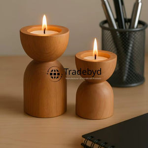 เชิงเทียนไม้สุดหรู งานแฮนด์เมดระดับพรีเมียม ของตกแต่งบ้าน ให้แสงสว่างอบอุ่นในบ้าน Tradebyd - Product Image 2