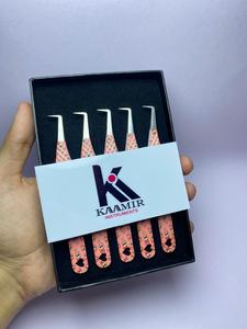 Kaamir Instruments Handmade Premium Quality Stainless Steel Anti-Magnetic Smooth Tip 10mm Eyelash Extension Tweezers Set - Product Image 6