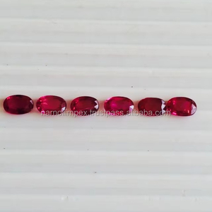 Ruby tự nhiên hình bầu dục cắt đá quý màu đỏ - Product Image 4