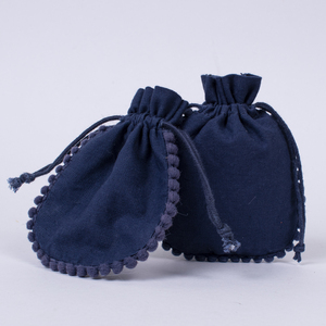 Contenedor de joyería con cordón de algodón azul marino de alta calidad, diseño indio hecho a mano, logotipo personalizable para embalaje de regalo - Product Image 3