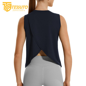 Ropa de entrenamiento para mujer, camiseta sin mangas deportiva de Yoga para gimnasio, camisetas sin mangas con estampado personalizado de alta calidad para mujer, camisetas sin mangas con tirantes gruesos para gimnasio para mujer - Product Image 2