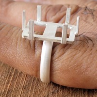 Großhandel 925 Sterling Silber Semi Mount DIY Lünette Ring Rechteck Spann zange Blank Schmuck Herstellung aller Größen verfügbar