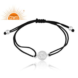 Pulsera de Plata de Ley 925 con Cordón de Algodón, Elegante y de Alta Calidad, Joyería Personalizada para Mujer, Regalo para Ella - Product Image 4