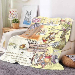 Couverture Polaire Chaude et Douce pour Enfants, Motif Ours de Dessin Animé Personnalisable, Carte de la Forêt de 100 Ares, Corail Polaire, Idéale pour le Jeu et le Voyage, Livraison Directe - Product Image 3