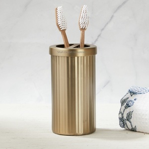 Porte-brosse à dents de style américain Organisateur rond de support de brosse à dents Porte-brosse en métal pour usage domestique hôtel salle de bain - Product Image 5